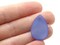 10 25mm Flat Teardrop Raindrop Frosted Blue Lucite Plastic Beads